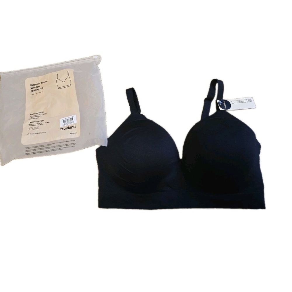 Truekind‎ Supportive Comfort Wireless Shaping Bra Size 4XL Black
